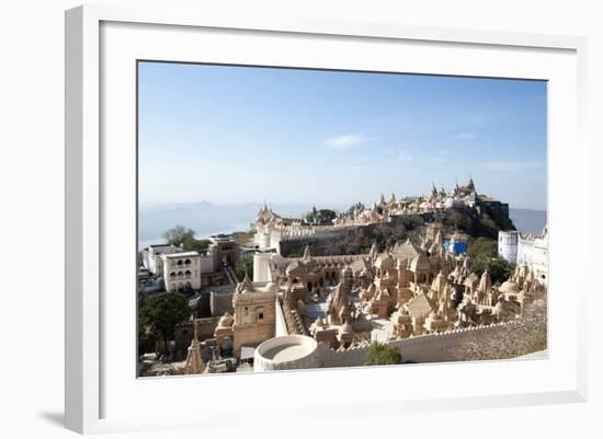 The Sacred Jain Marble Temples, Place of Jain Pilgrimage, Built at the Top of Shatrunjaya Hill-Annie Owen-Framed Photographic Print