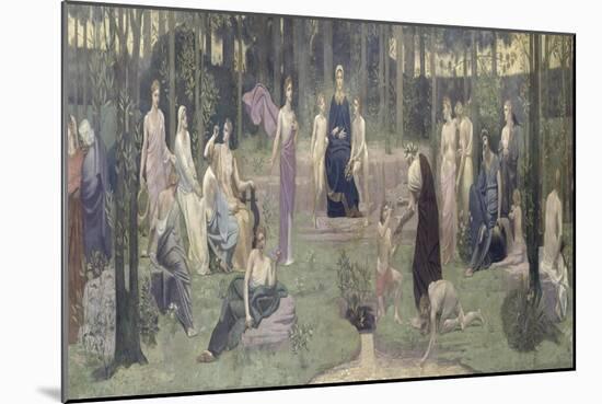 The Sacred Wood, Allegorical Mural in the Grand Amphitheatre, Central Detail of the Sorbonne-Pierre Puvis de Chavannes-Mounted Giclee Print