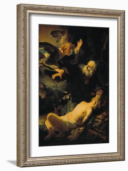 The Sacrifice of Isaac, 1635-Rembrandt van Rijn-Framed Giclee Print