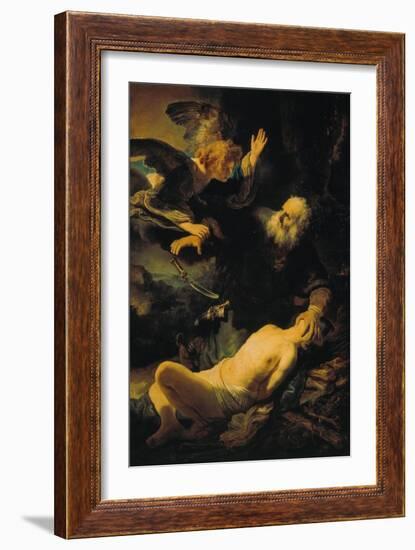 The Sacrifice of Isaac, 1635-Rembrandt van Rijn-Framed Giclee Print