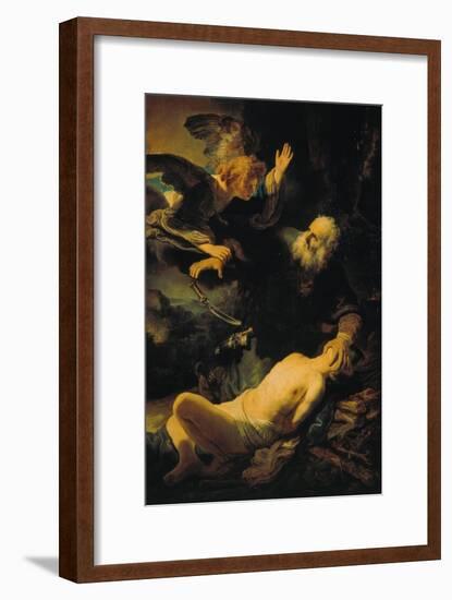 The Sacrifice of Isaac, 1635-Rembrandt van Rijn-Framed Giclee Print