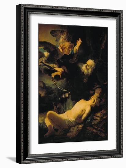 The Sacrifice of Isaac, 1635-Rembrandt van Rijn-Framed Giclee Print