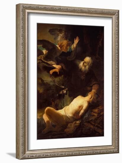 The Sacrifice of Isaac, 1635-Rembrandt van Rijn-Framed Giclee Print