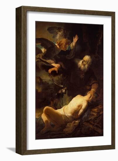 The Sacrifice of Isaac, 1635-Rembrandt van Rijn-Framed Giclee Print