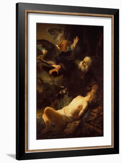 The Sacrifice of Isaac, 1635-Rembrandt van Rijn-Framed Giclee Print