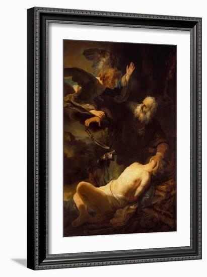 The Sacrifice of Isaac, 1635-Rembrandt van Rijn-Framed Giclee Print