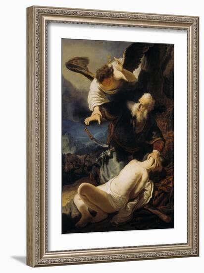 The Sacrifice of Isaac, 1636-Rembrandt van Rijn-Framed Giclee Print