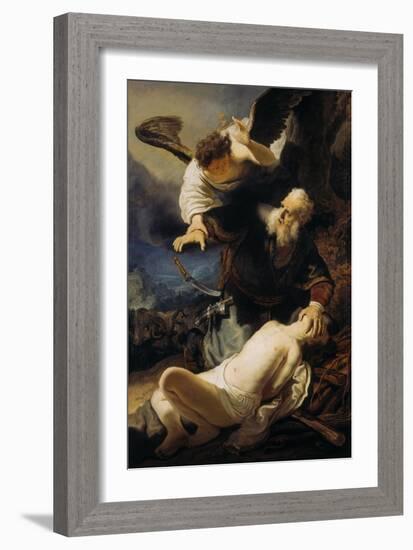 The Sacrifice of Isaac, 1636-Rembrandt van Rijn-Framed Giclee Print