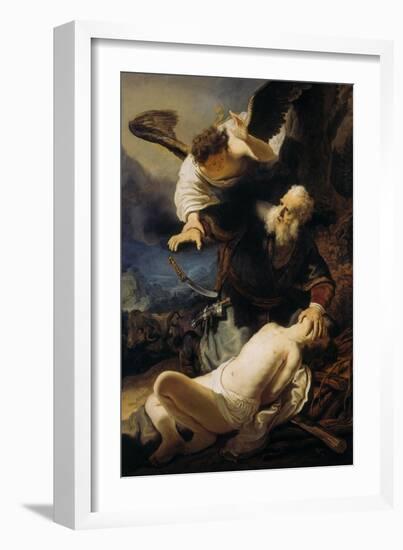 The Sacrifice of Isaac, 1636-Rembrandt van Rijn-Framed Giclee Print