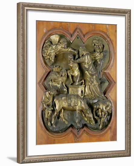 The Sacrifice of Isaac, Bronze Competition Relief for the Baptistry Doors, Florence, 1401-Filippo Brunelleschi-Framed Giclee Print