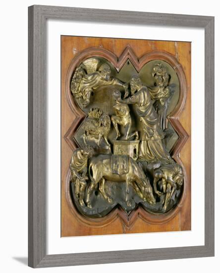 The Sacrifice of Isaac, Bronze Competition Relief for the Baptistry Doors, Florence, 1401-Filippo Brunelleschi-Framed Giclee Print