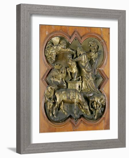 The Sacrifice of Isaac, Bronze Competition Relief for the Baptistry Doors, Florence, 1401-Filippo Brunelleschi-Framed Giclee Print