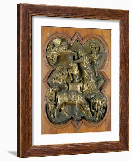 The Sacrifice of Isaac, Bronze Competition Relief for the Baptistry Doors, Florence, 1401-Filippo Brunelleschi-Framed Giclee Print