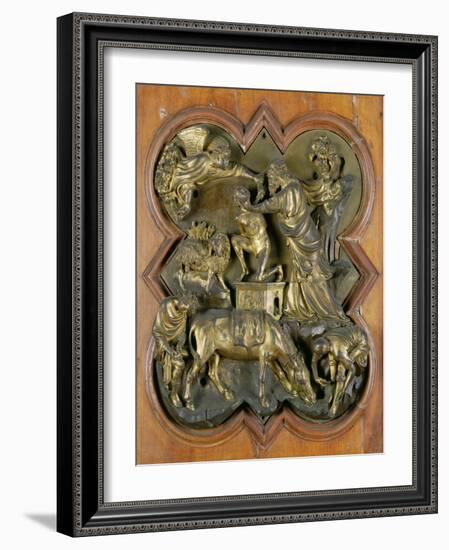 The Sacrifice of Isaac, Bronze Competition Relief for the Baptistry Doors, Florence, 1401-Filippo Brunelleschi-Framed Giclee Print