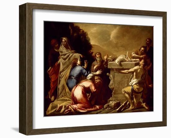 The Sacrifice of Noah, C. 1645-1650 (Oil on Canvas)-Italian School-Framed Giclee Print