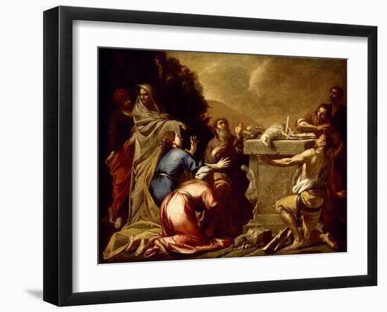 The Sacrifice of Noah, C. 1645-1650 (Oil on Canvas)-Italian School-Framed Giclee Print