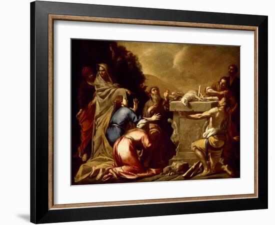 The Sacrifice of Noah, C. 1645-1650 (Oil on Canvas)-Italian School-Framed Giclee Print