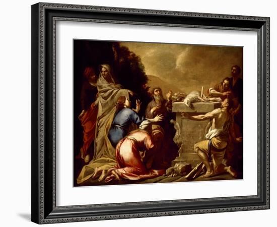 The Sacrifice of Noah, C. 1645-1650 (Oil on Canvas)-Italian School-Framed Giclee Print