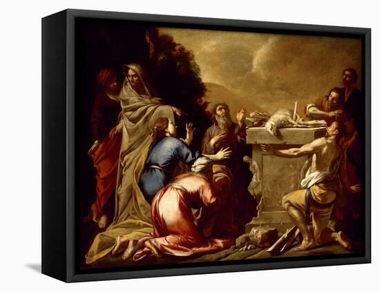 The Sacrifice of Noah, C. 1645-1650 (Oil on Canvas)-Italian School-Framed Premier Image Canvas