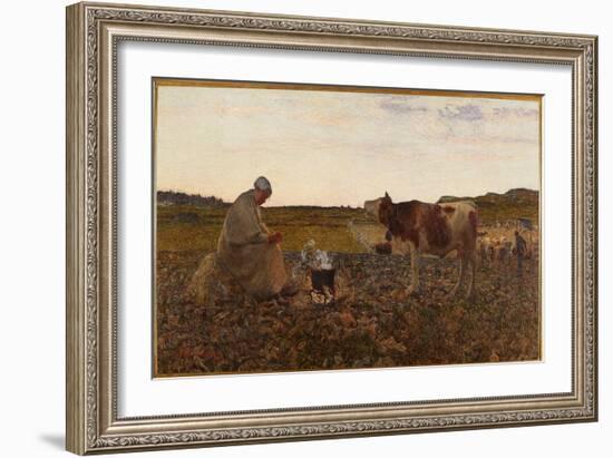 The Sad Hour (Painting, 1822)-Giovanni Segantini-Framed Giclee Print