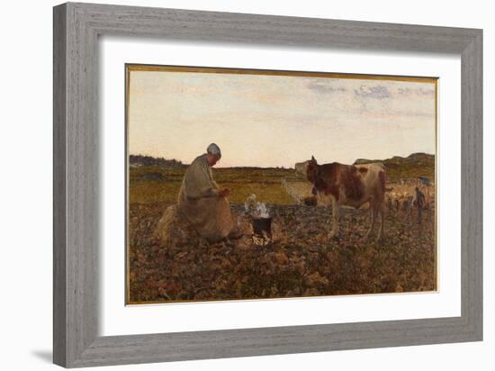 The Sad Hour (Painting, 1822)-Giovanni Segantini-Framed Giclee Print