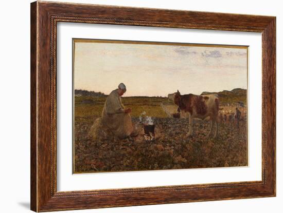 The Sad Hour (Painting, 1822)-Giovanni Segantini-Framed Giclee Print