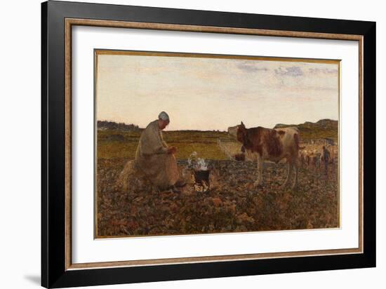 The Sad Hour (Painting, 1822)-Giovanni Segantini-Framed Giclee Print