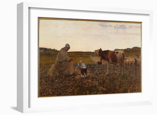 The Sad Hour (Painting, 1822)-Giovanni Segantini-Framed Giclee Print