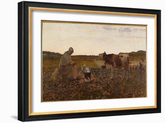 The Sad Hour (Painting, 1822)-Giovanni Segantini-Framed Giclee Print