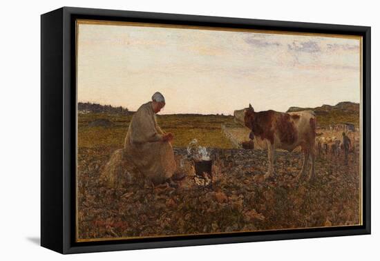 The Sad Hour (Painting, 1822)-Giovanni Segantini-Framed Premier Image Canvas