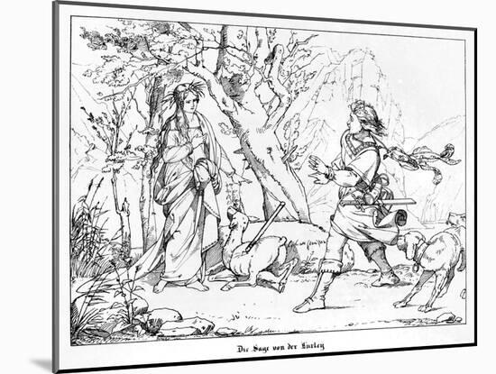 The Saga of Lorelei, Engraved by J. Dielmann-Alfred Rethel-Mounted Giclee Print
