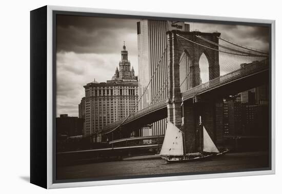 The Sailboat and the Bridge-John Brooknam-Framed Stretched Canvas