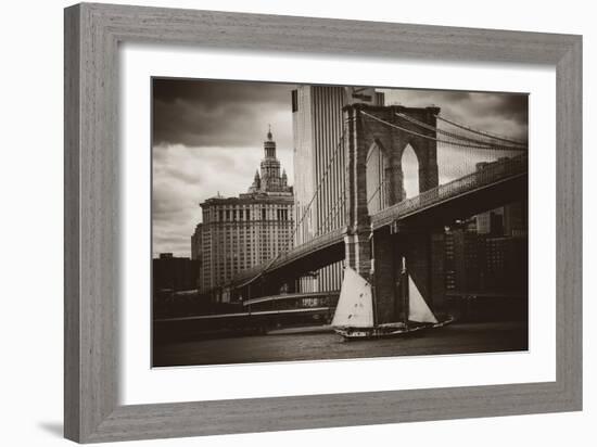 The Sailboat and the Bridge-John Brooknam-Framed Art Print