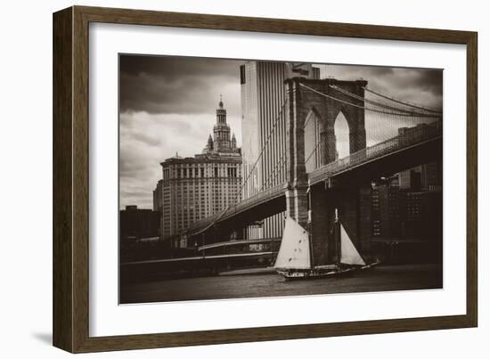 The Sailboat and the Bridge-John Brooknam-Framed Art Print