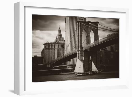 The Sailboat and the Bridge-John Brooknam-Framed Art Print