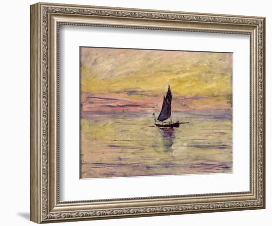 The Sailing Boat, Evening Effect, 1885-Claude Monet-Framed Giclee Print