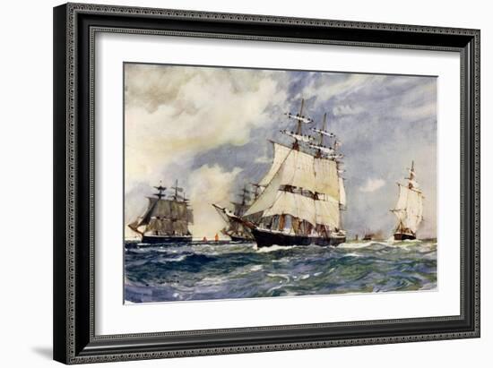 The Sailing Training Squadron, 1899-Charles Edward Dixon-Framed Giclee Print