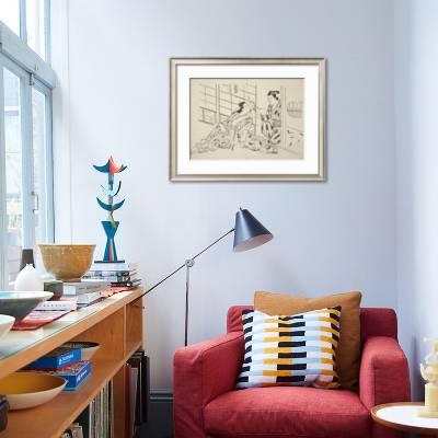 The Sakaki Chapter From The Tale Of Genji From A Series Of Genji Parodies C 1710 Giclee Print Okumura Masanobu Art Com