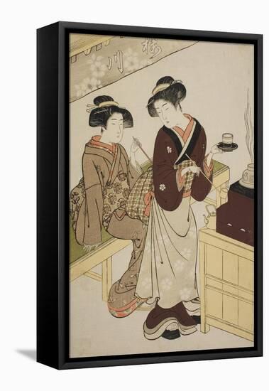 The Sakuragawa Teahouse, C.1777-Kitao Shigemasa-Framed Premier Image Canvas