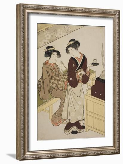 The Sakuragawa Teahouse, C.1777-Kitao Shigemasa-Framed Giclee Print