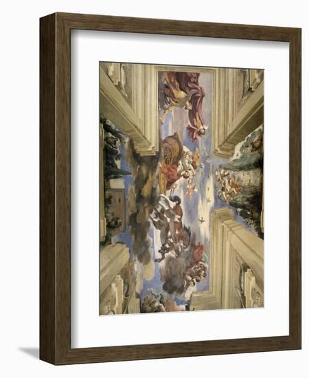 The "Sala Di Aurora" Detail of the Ceiling Depicting Dawn's Chariot, 1621-Guercino (Giovanni Francesco Barbieri)-Framed Giclee Print