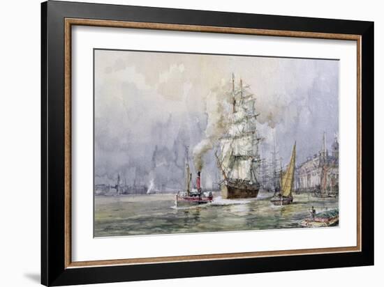 The 'Salamis' Passing Greenwich-John Sutton-Framed Giclee Print