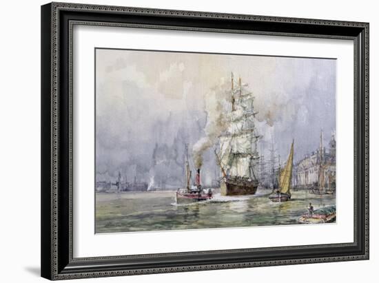 The 'Salamis' Passing Greenwich-John Sutton-Framed Giclee Print