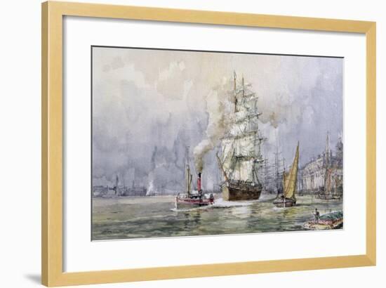 The 'Salamis' Passing Greenwich-John Sutton-Framed Giclee Print