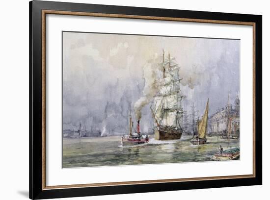 The 'Salamis' Passing Greenwich-John Sutton-Framed Giclee Print