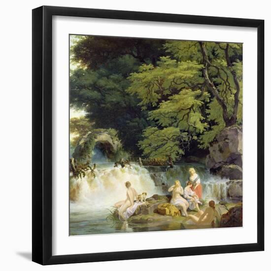 The Salmon Leap at Leixlip with Nymphs Bathing, 1783-Francis Wheatley-Framed Giclee Print