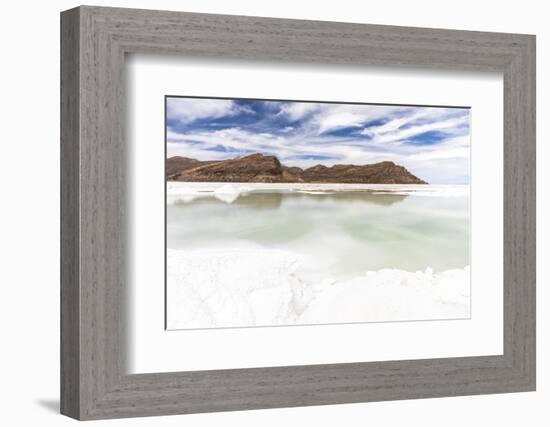 The salt flats near Coqueza, a small town near the Thunupa Volcano, Salar de Uyuni-Michael Nolan-Framed Photographic Print