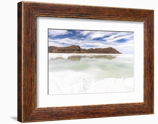 The salt flats near Coqueza, a small town near the Thunupa Volcano, Salar de Uyuni-Michael Nolan-Framed Photographic Print