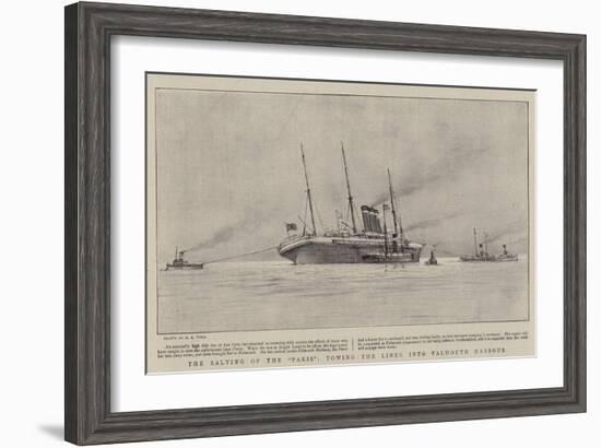 The Salving of the Paris, Towing the Liner into Falmouth Harbour-Henry Scott Tuke-Framed Giclee Print