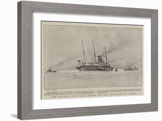 The Salving of the Paris, Towing the Liner into Falmouth Harbour-Henry Scott Tuke-Framed Giclee Print